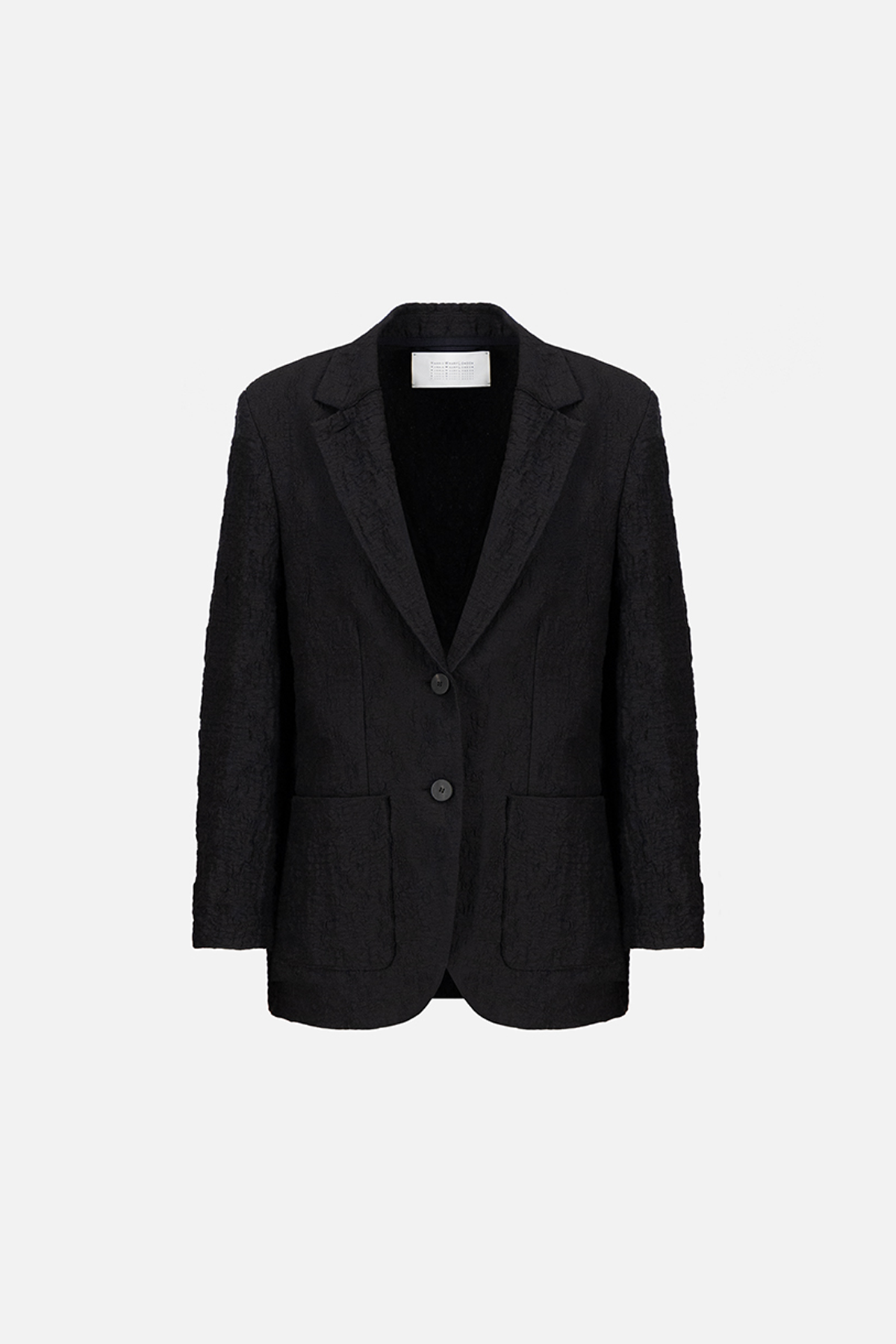 Harris Wharf Travel Blazer with Shoulder Pads Crinkle - Black