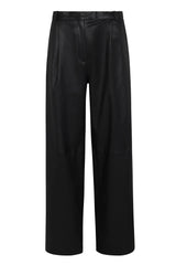 SPRWMN Paloma Leather Pleated Trousers - Black