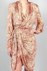 Isabel Marant Cleora Dress - Light Red/ Ecru