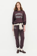 Favorite Daughter The Collegiate Jogger - Burgundy/Gardenia