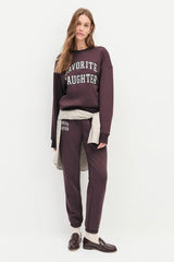 Favorite Daughter The Collegiate Jogger - Burgundy/Gardenia