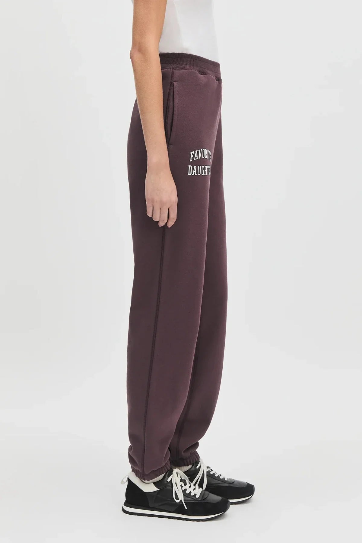 Favorite Daughter The Collegiate Jogger - Burgundy/Gardenia