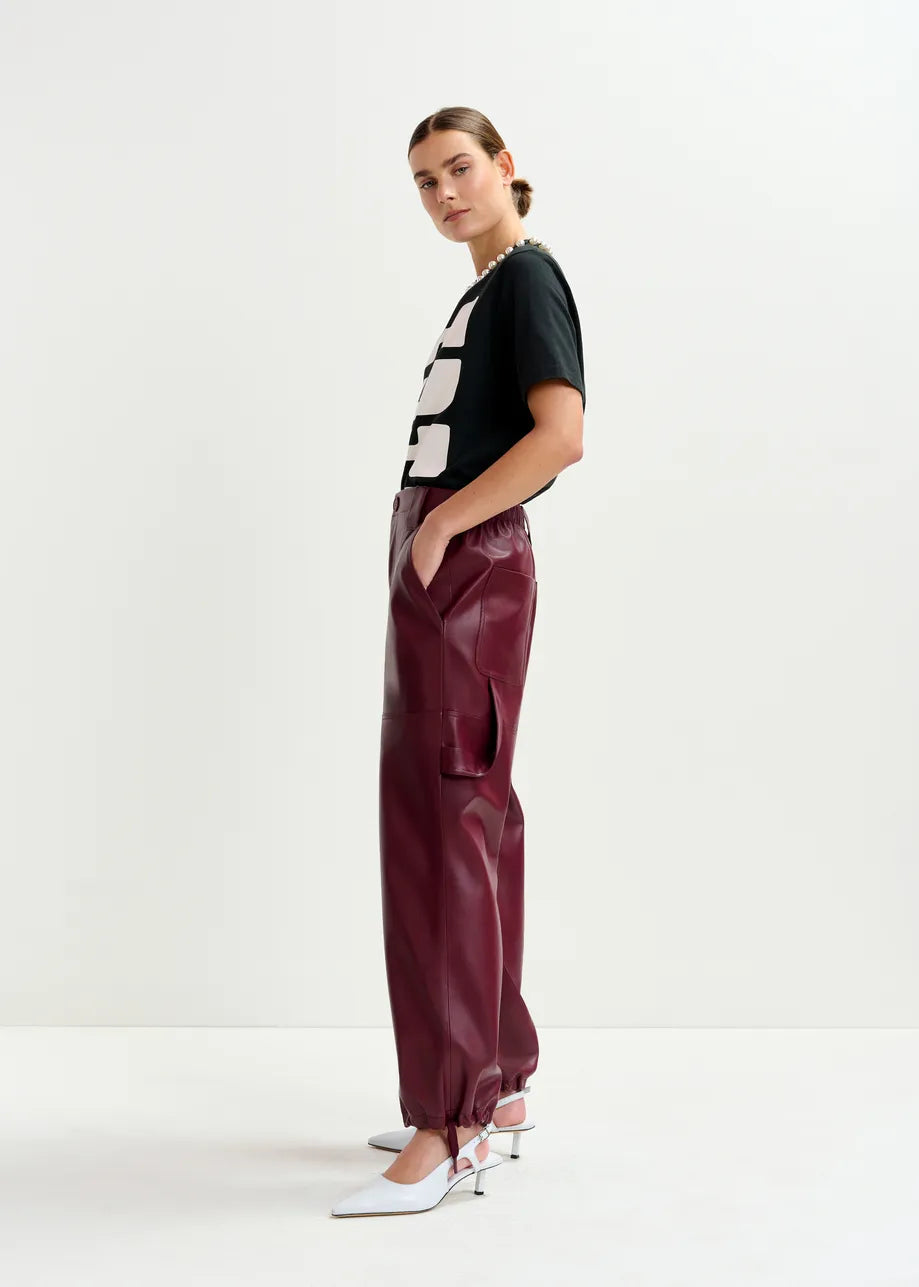 Essentiel Antwerp Itao Faux Leather Pants - Margot Mauve