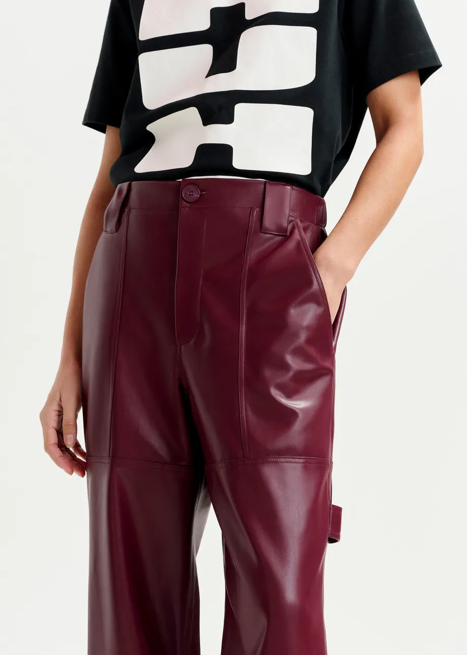 Essentiel Antwerp Itao Faux Leather Pants - Margot Mauve