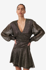 Iro Arria Mini Dress - Black/ Gold