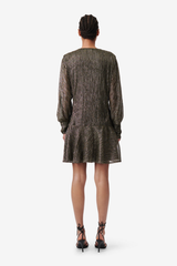 Iro Arria Mini Dress - Black/ Gold