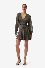 Iro Arria Mini Dress - Black/ Gold