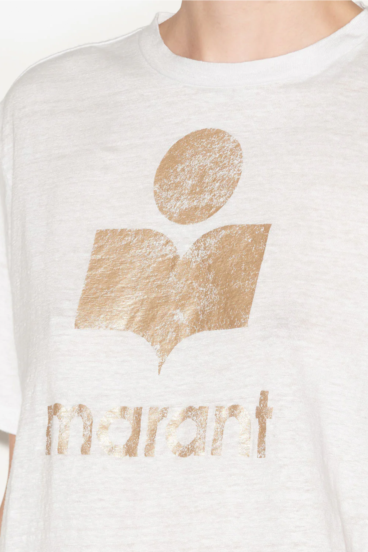 Isabel Marant Étoile Zewel T-Shirt - White/ Light Gold
