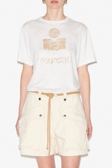 Isabel Marant Étoile Zewel T-Shirt - White/ Light Gold