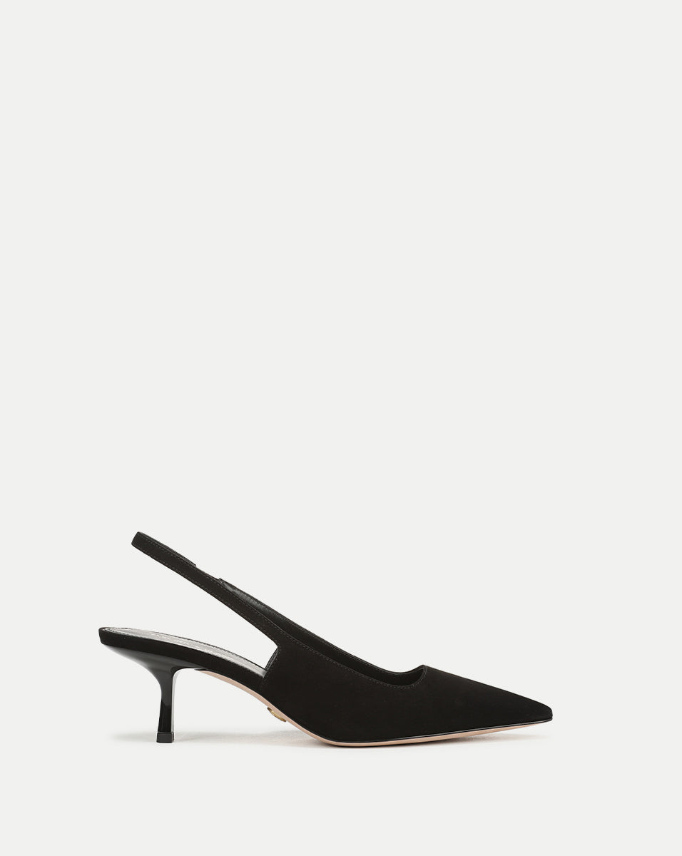 Veronica Beard Cashel Slingback Heel - Black Suede
