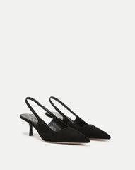 Veronica Beard Cashel Slingback Heel - Black Suede