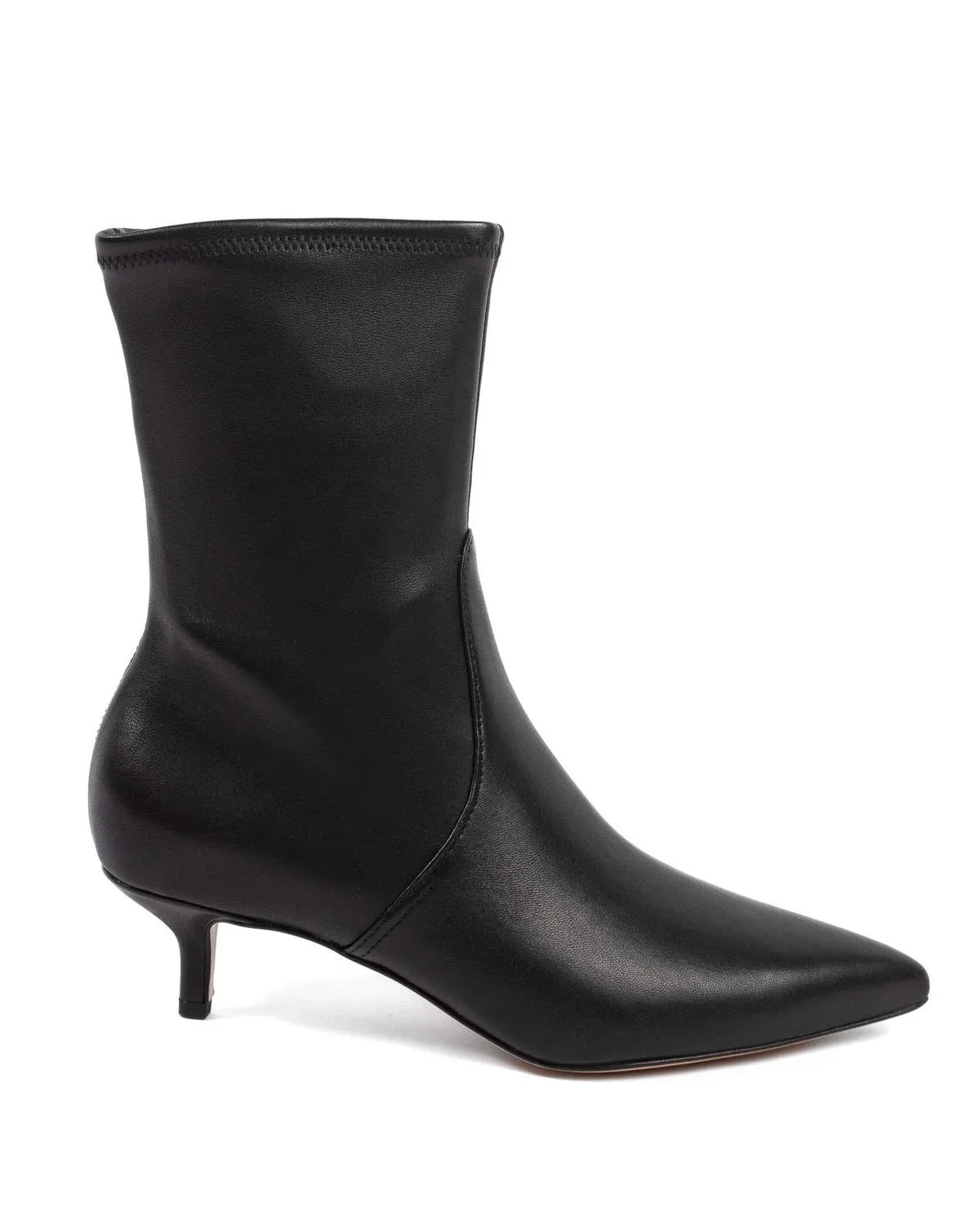 Veronica Beard Lisa Stretch Kitten-Heel Bootie - Black Leather