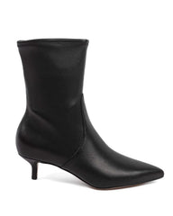 Veronica Beard Lisa Stretch Kitten-Heel Bootie - Black Leather