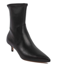 Veronica Beard Lisa Stretch Kitten-Heel Bootie - Black Leather