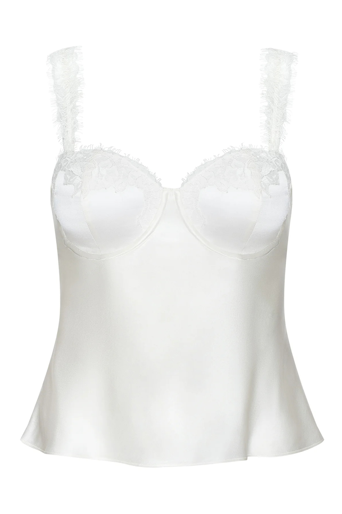 L'AGENCE Soleia Lace Strap Cup Camisole - Ivory