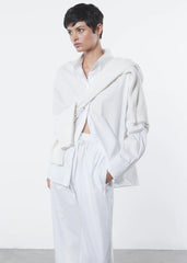 Enza Costa Poplin Long Sleeve Shirt - White