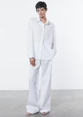 Enza Costa Poplin Long Sleeve Shirt - White