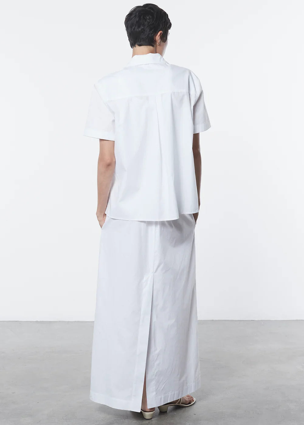 Enza Costa Poplin Resort Shirt - White