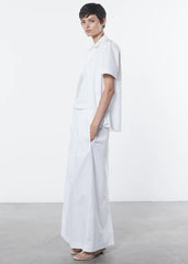 Enza Costa Poplin Resort Shirt - White