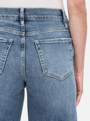Frame Le Palazzo Crop Raw Fray Jeans - Daphne Blue