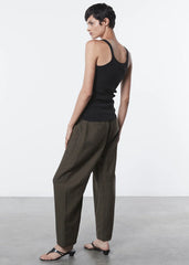 Enza Costa Linen Knit Strappy Tank - Black