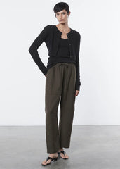 Enza Costa Linen Knit Strappy Tank - Black