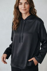 Loulou de Saison Nuka Hooded Blouse - Black