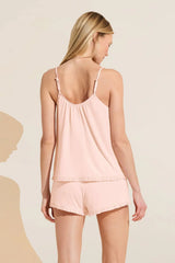 Eberjey Gisele Modal Ruffle Cami & Shortie Short Set - Petal Pink