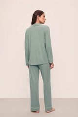 Eberjey Gisele Long PJ Set - Eucalyptus / Ivory