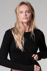 Majestic Filatures Cashmere L/S Crewneck - Noir