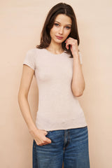 Majestic Filatures Soft Touch S/S Crewneck Tee - Ecru Chine