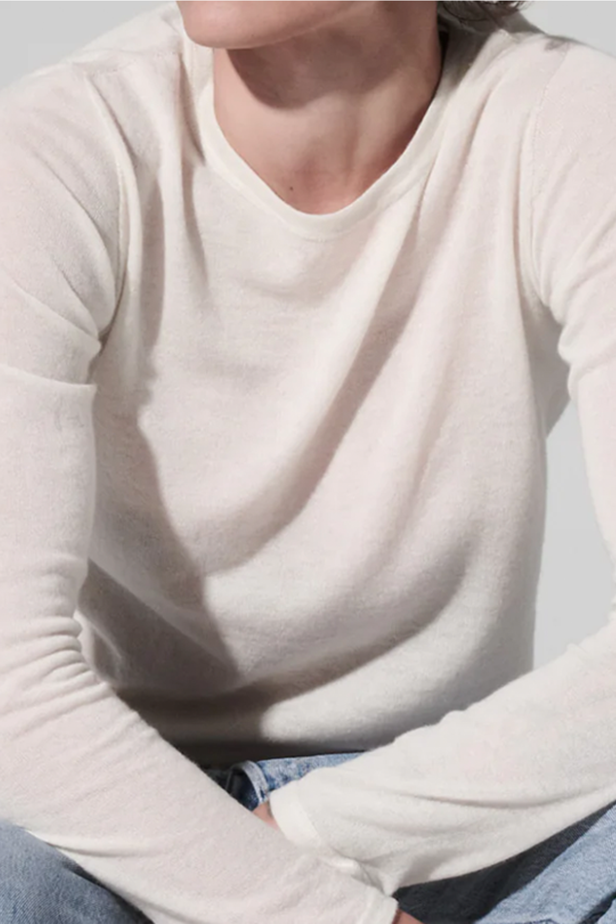 Majestic Filatures Cashmere L/S Crewneck - Milk