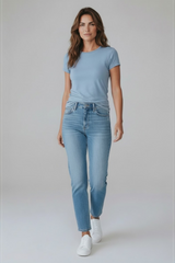 Majestic Filatures Soft Touch Short Sleeve Crewneck Tee - Ocean