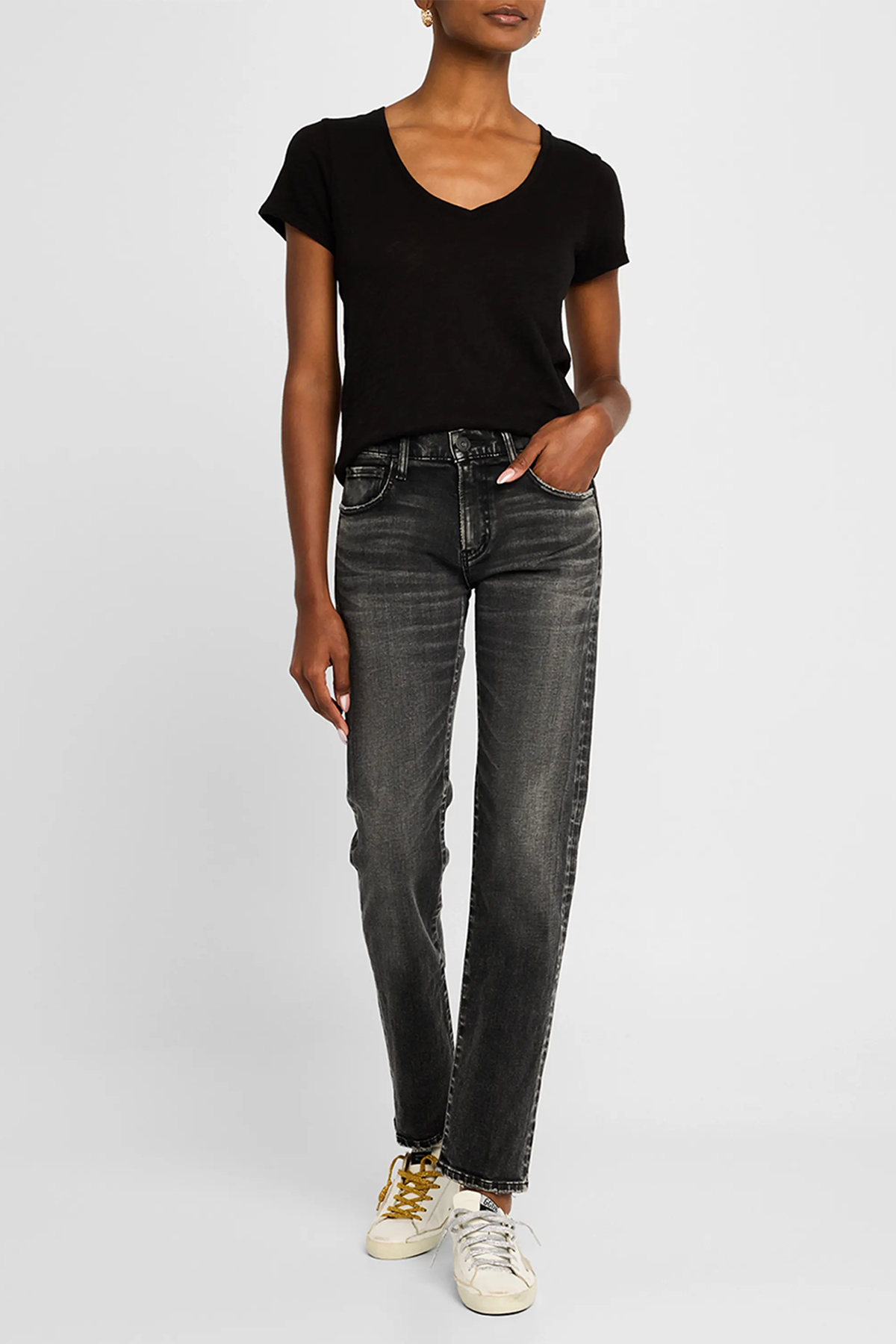 Moussy Vintage Fairfield Slim Straight Jeans - Black
