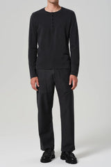 Citizens of Humanity Men's Classic Henley - Washed Black