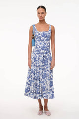 Staud Wells Dress - Blue Toile