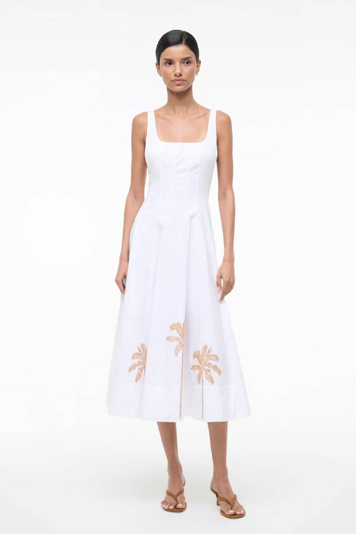 Staud Wells Dress - Palm Embroidery