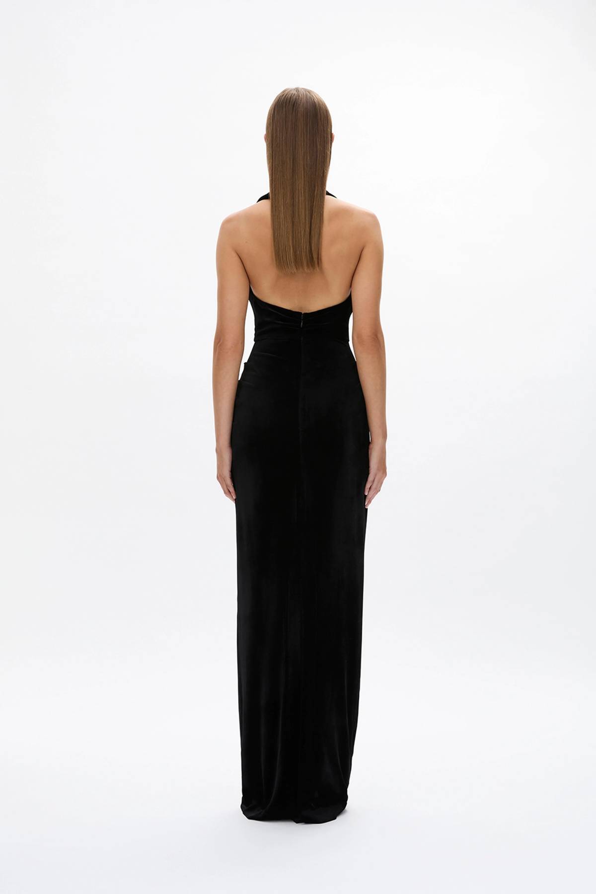 Rachel Gilbert Martin Plunge Gown - Black