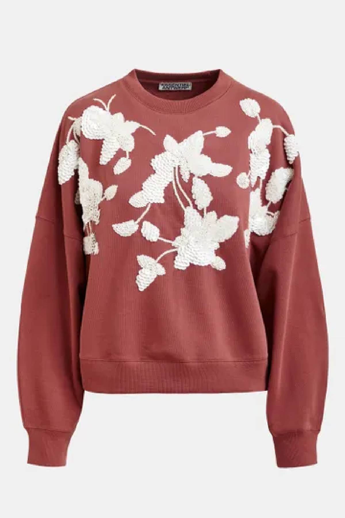 Essentiel Antwerp Jaga Do It Again Sweatshirt - Brown/ Off-White