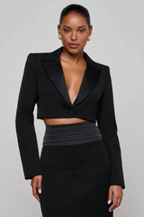 L'AGENCE Daxton Cropped Blazer - Black