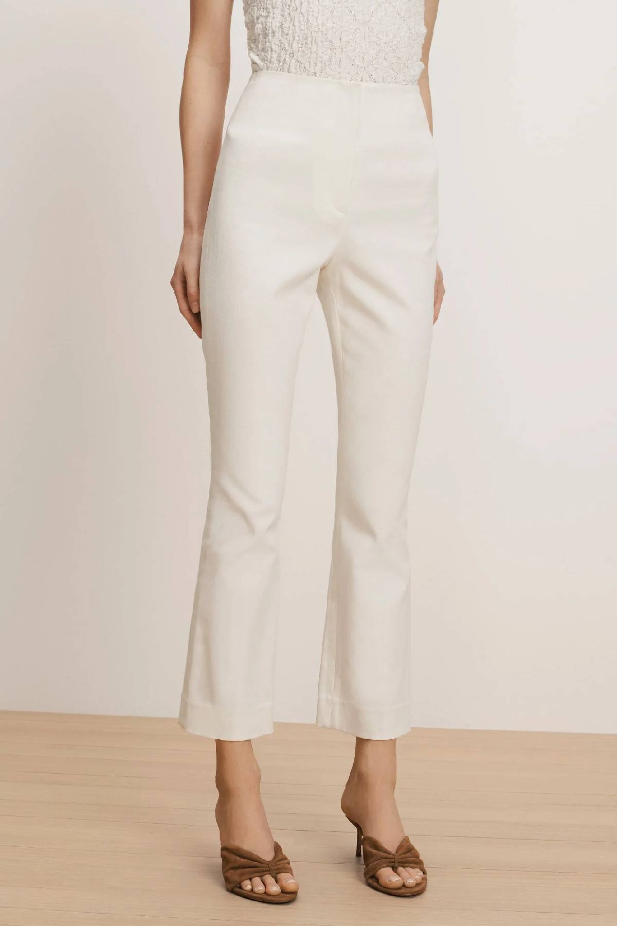 Veronica Beard Althea Kick-Flare Pant - Dove White