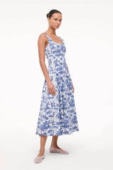 Staud Wells Dress - Blue Toile