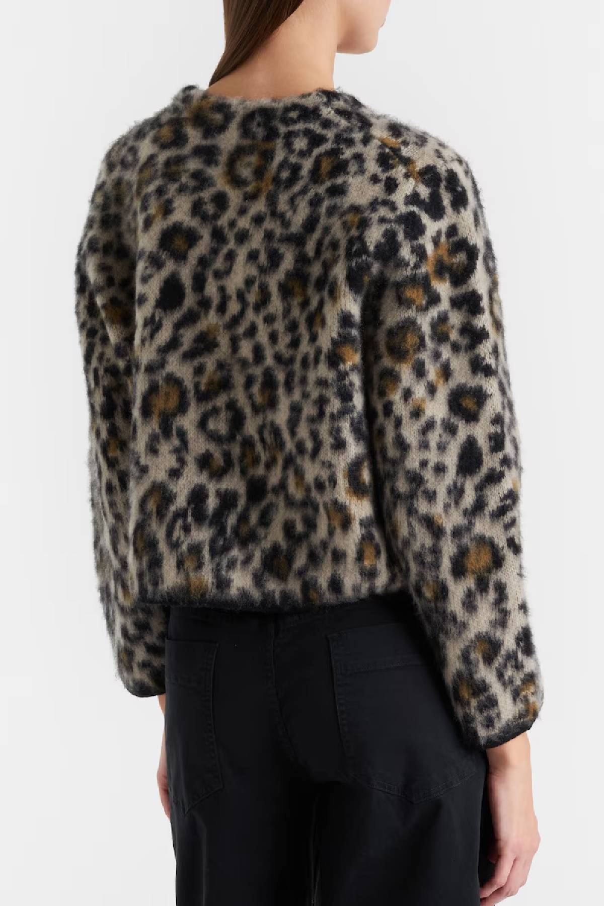 Nili Lotan Beyton Cardigan - Jute Leopard
