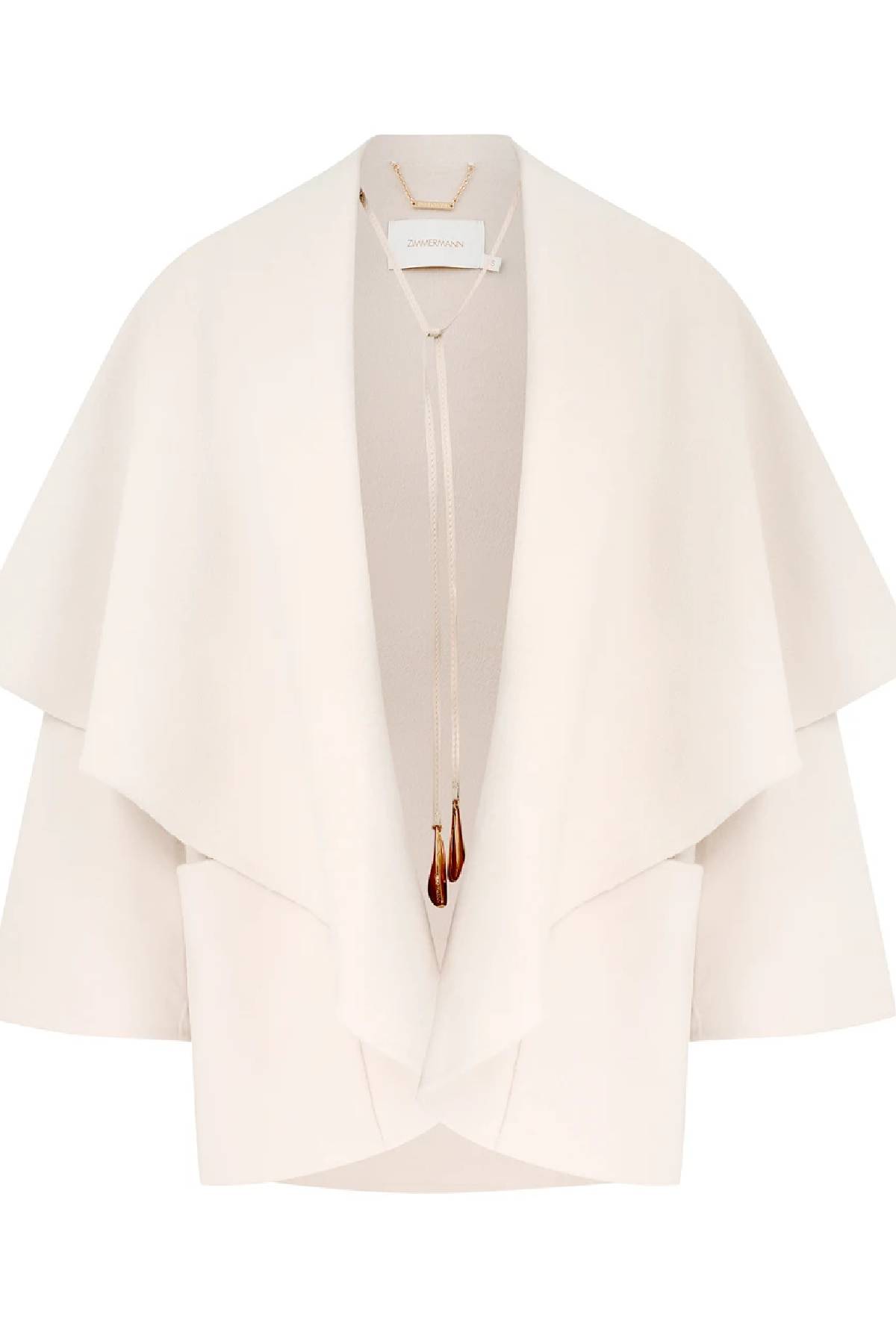 Zimmermann Rebellion Neck Cape - Cream