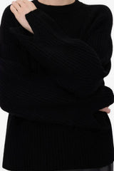Loulou de Saison Axel LDS Ribbed Sweater - Black
