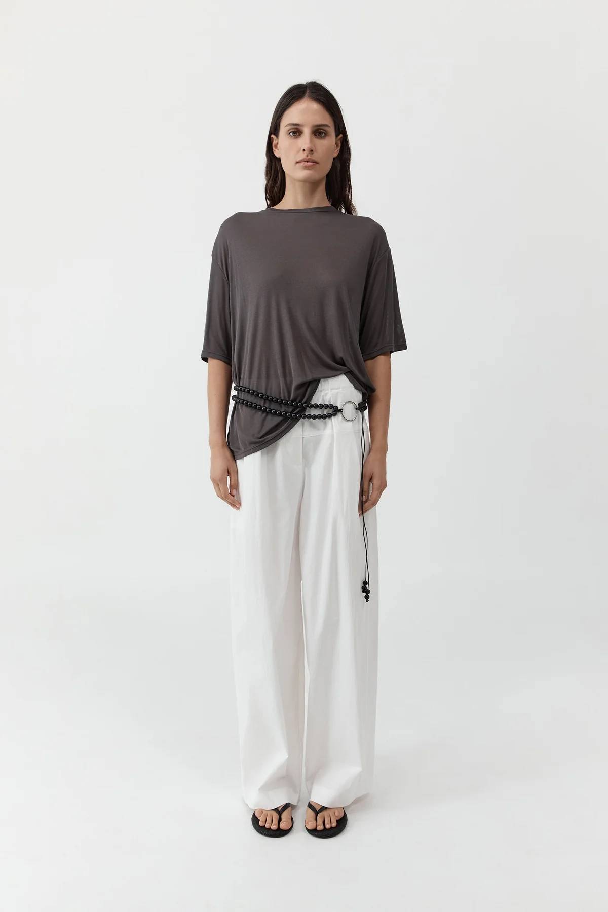 St. Agni Fine Jersey Relaxed Tee - Soot