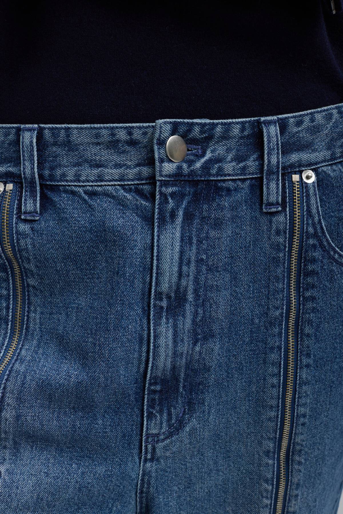Tibi Zippered Denim Jogger - Classic Blue