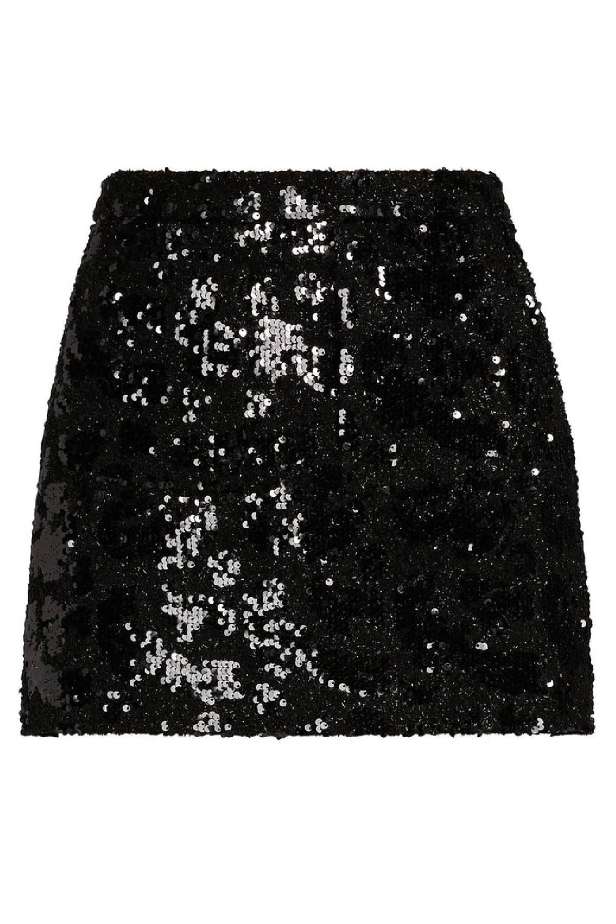Iro Opina Sequin Embellished Mini Skirt - Black Sequins