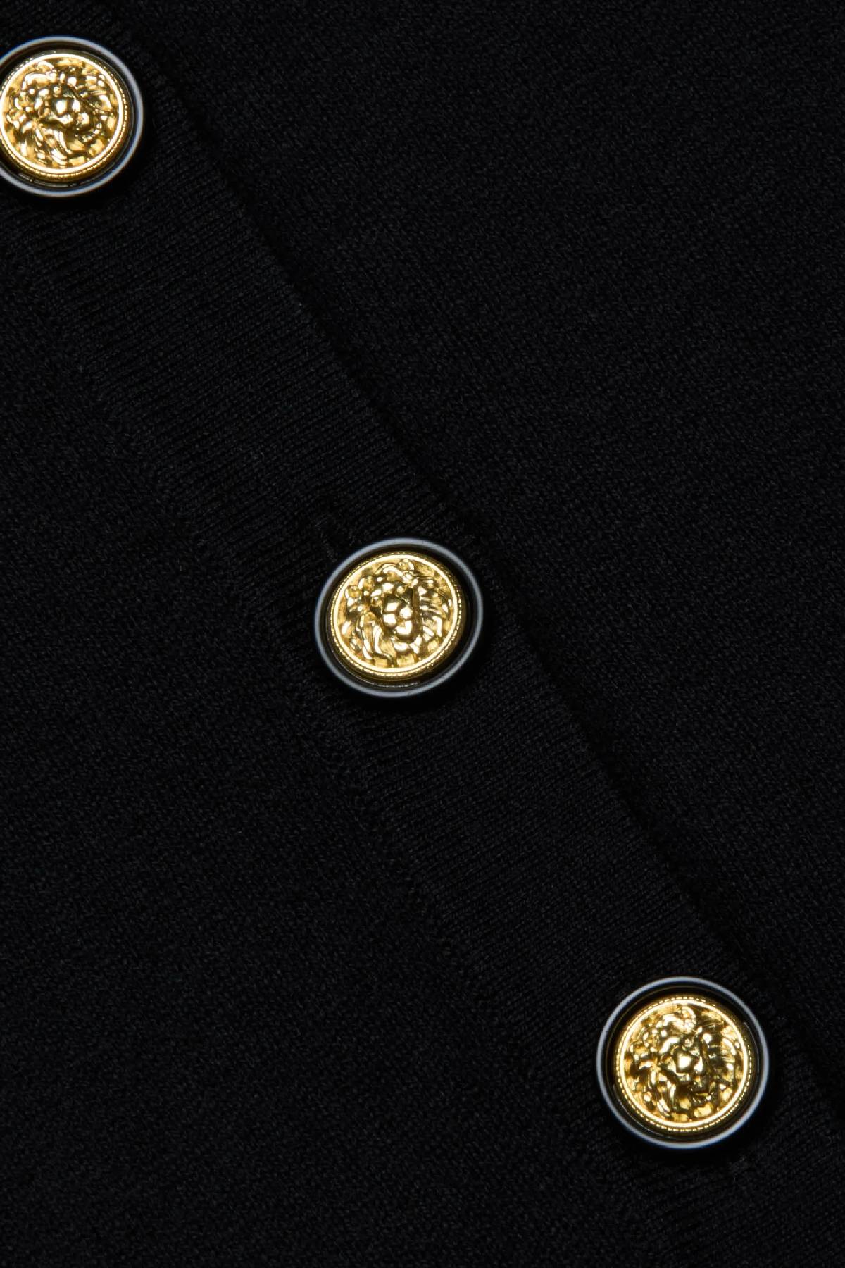 L'AGENCE Ronda Knit Henley Top - Black/ Gold