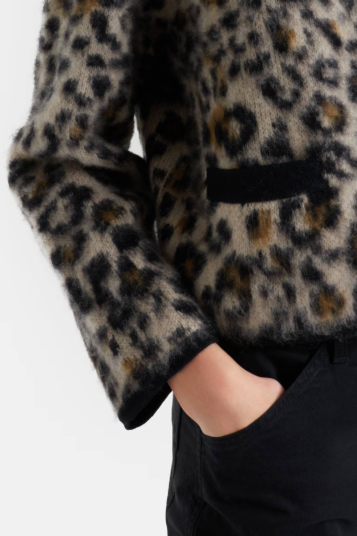 Nili Lotan Beyton Cardigan - Jute Leopard